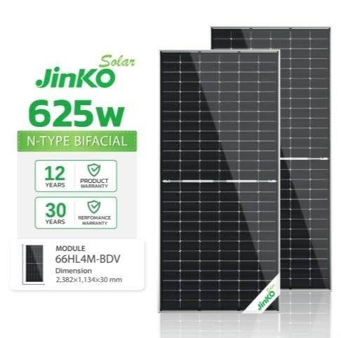 Tấm pin năng lượng mặt trời Jinko 620W – 625W | Jinko 2 mặt kính